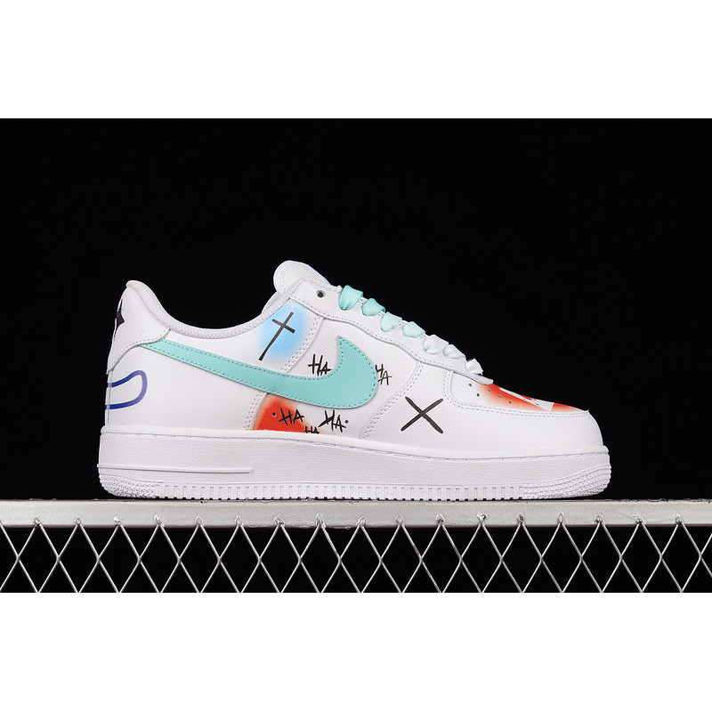 Nike Air Force 1 07 Low White Sky Blue Red Multi Color CW2288-115