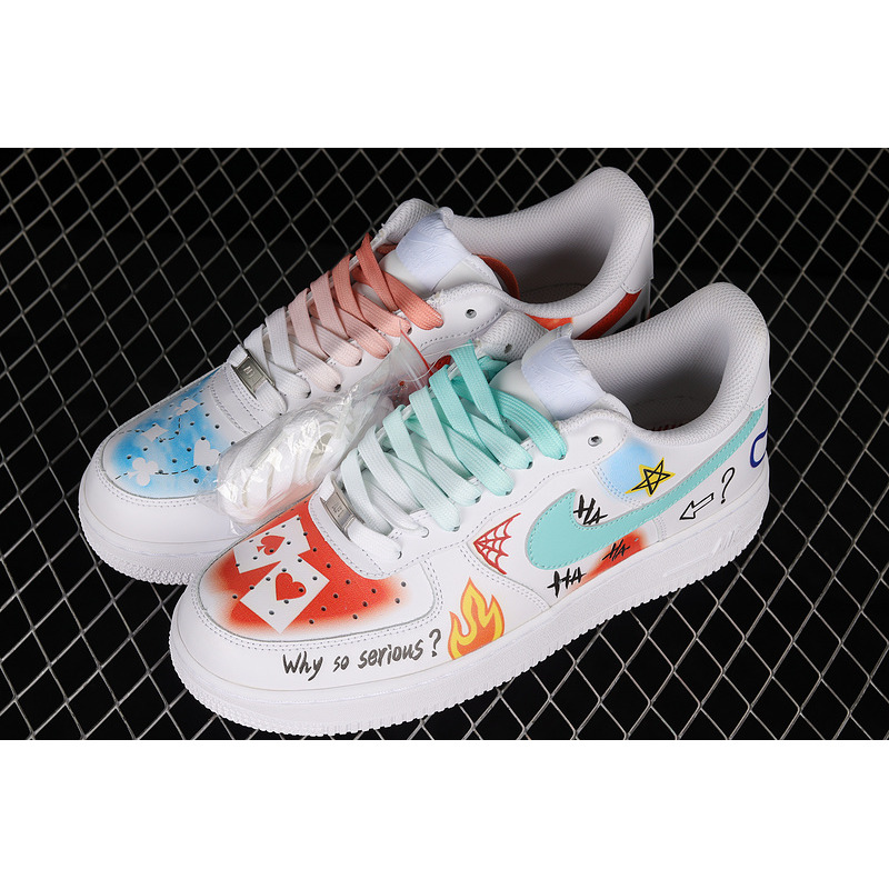 Nike Air Force 1 07 Low White Sky Blue Red Multi Color CW2288-115