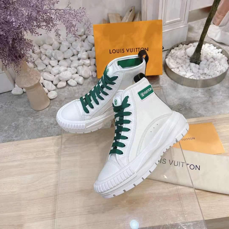LV Squad High-Top Sneaker White Green