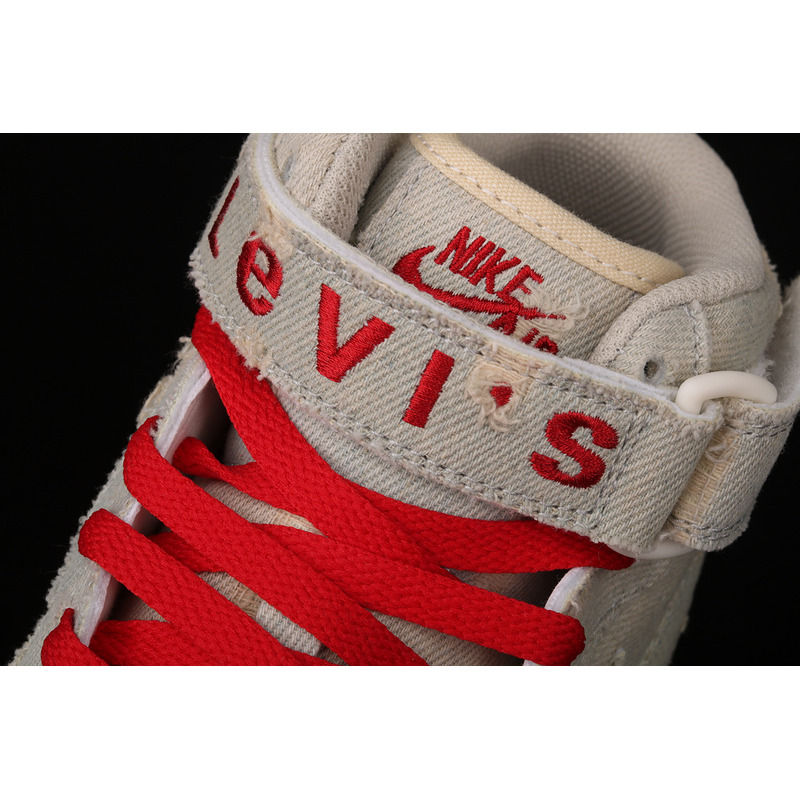 L*v*s x nike air force 1 07 mid exclusive denim blue red 651122-215