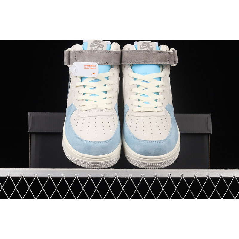 Nike Air Force 1 07 Mid Beige Light Blue Grey AL6896-559