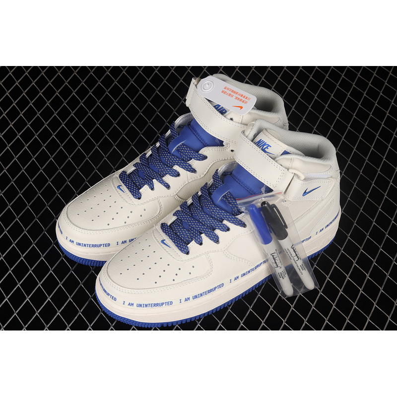 Uninterrupted x Nike Air Force 1 07 Mid White Royal Blue CT1206-600