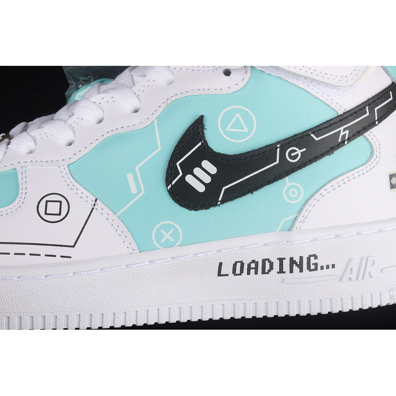 Nike Air Force 1 Mid PS5 Glacier Blue White Black CW2288-132
