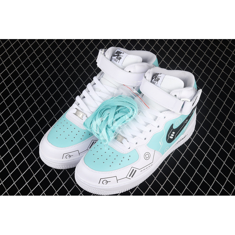 Nike Air Force 1 Mid PS5 Glacier Blue White Black CW2288-132