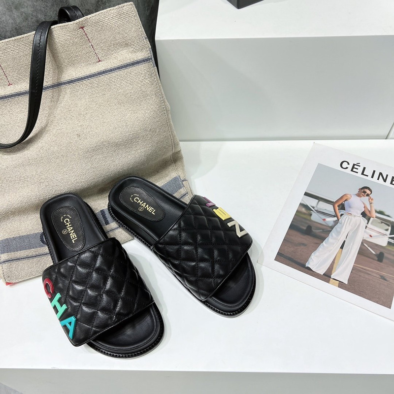 Ch*el multicolor mules black