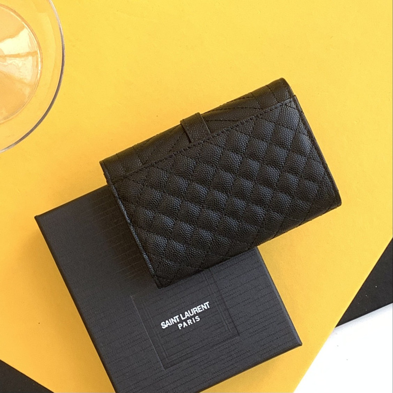 Saint Laurent Envelope Leather Wallet Black