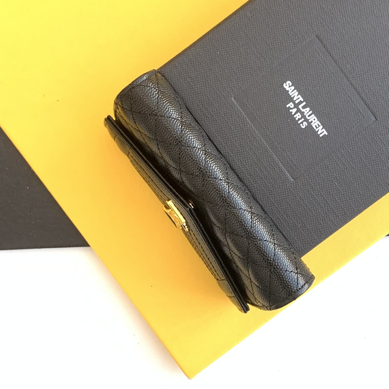 Saint Laurent Envelope Leather Wallet Black