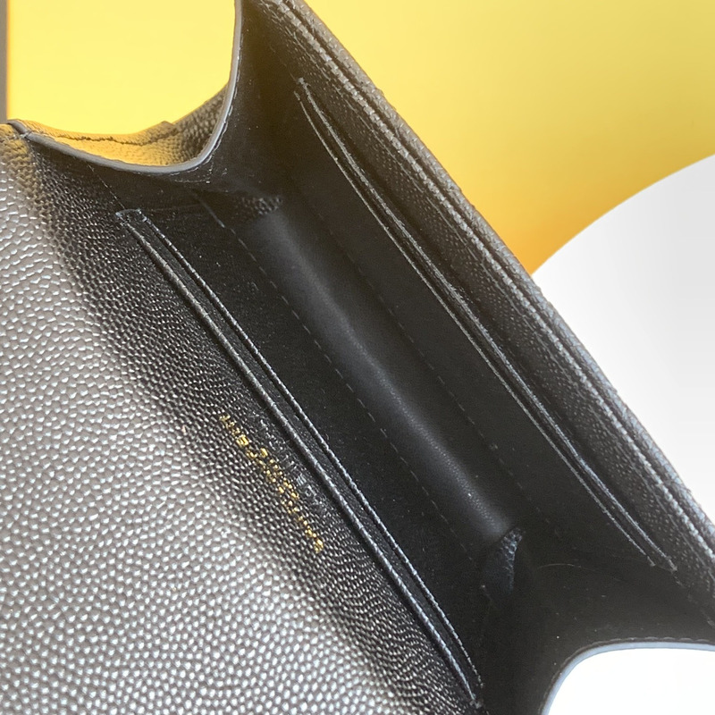 Saint Laurent Envelope Leather Wallet Black