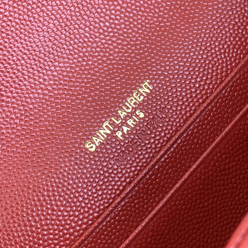 Saint Laurent Envelope Leather Wallet Burgundy