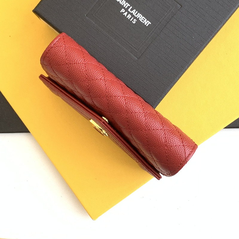 Saint Laurent Envelope Leather Wallet Burgundy