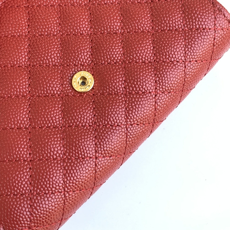 Saint Laurent Envelope Leather Wallet Burgundy