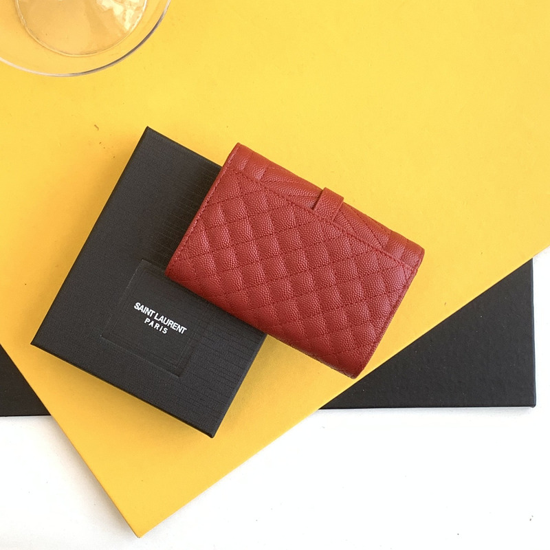Saint Laurent Envelope Leather Wallet Burgundy