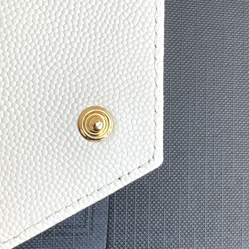 Saint Laurent Envelope Leather Wallet White