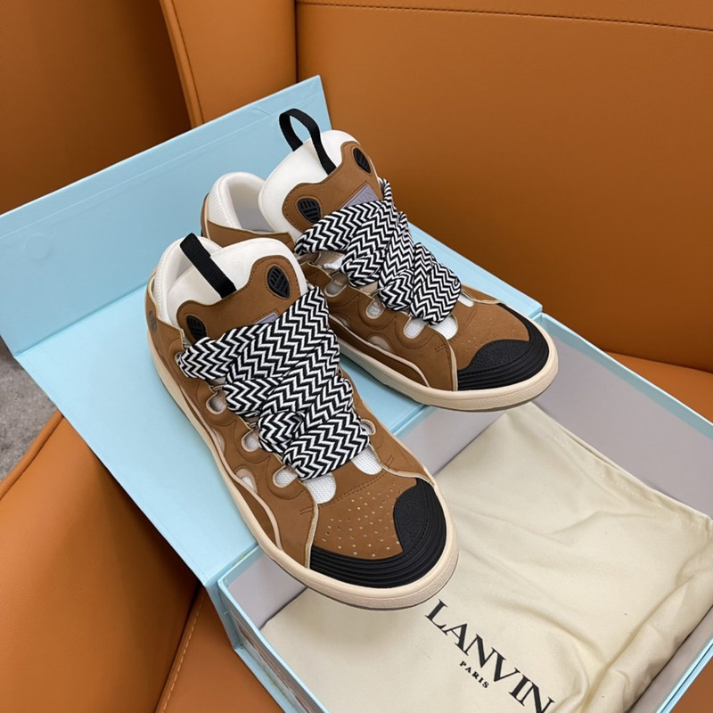 Lanvin Curb Low Top Sneakers Brown