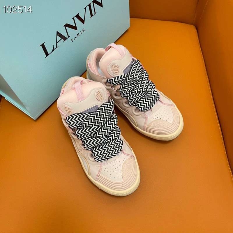Lanvin Curb Z-Lace Sneakers Pink