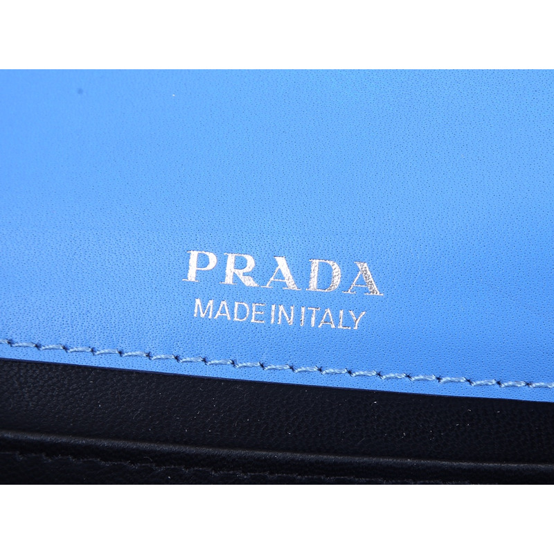 Pra*a brushed leather shoulder bag in blue