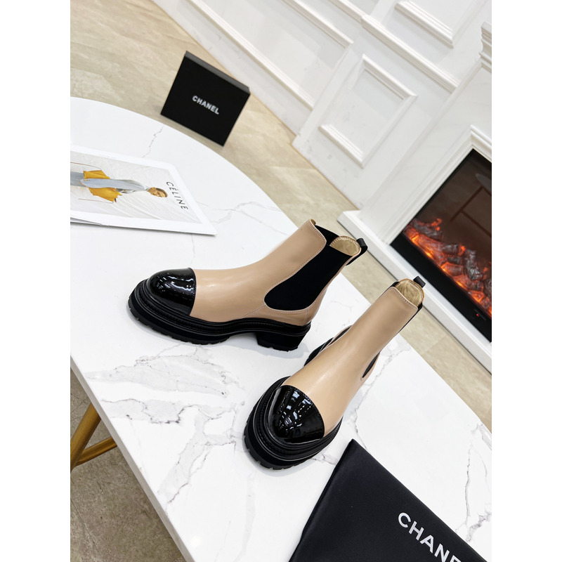 Ch*el chelsea boots in black& brown