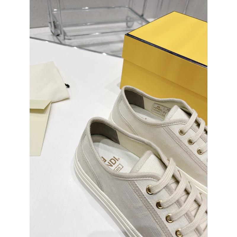 F**di domino fabric low-top shoes white