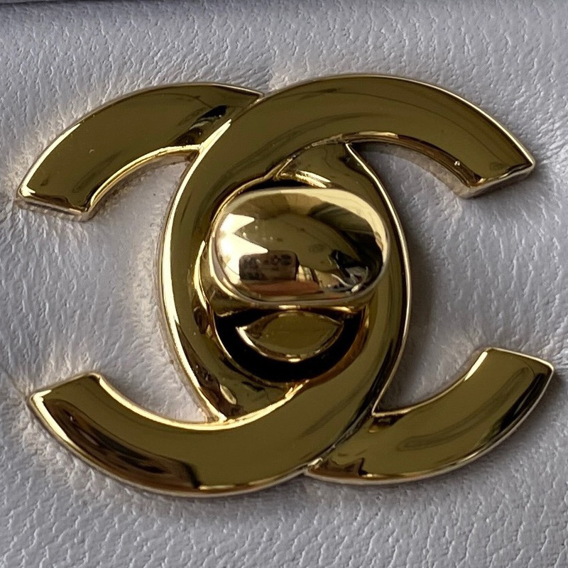 Ch*el mini flap bag with top handle lambskin & gold-tone metal purple