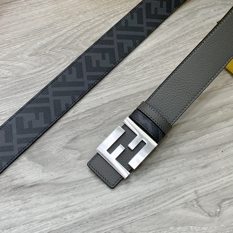 F**di squared ff belt grey leather belt white