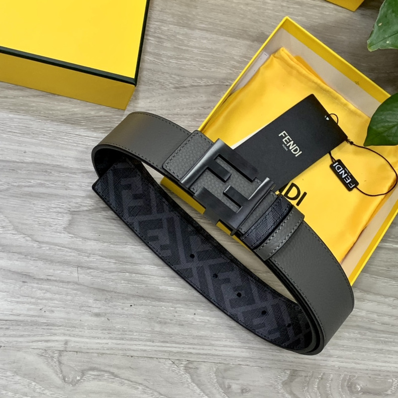 F**di squared ff belt grey leather belt black