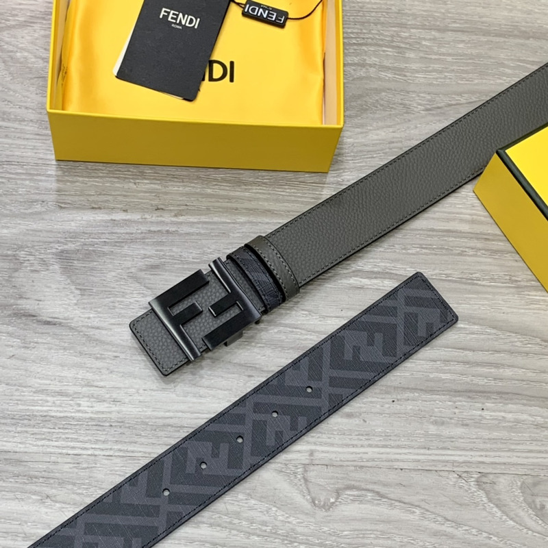 F**di squared ff belt grey leather belt black