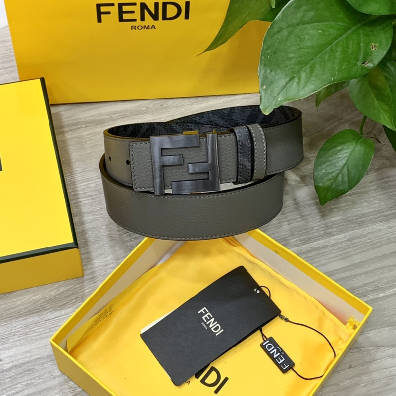 F**di squared ff belt grey leather belt black