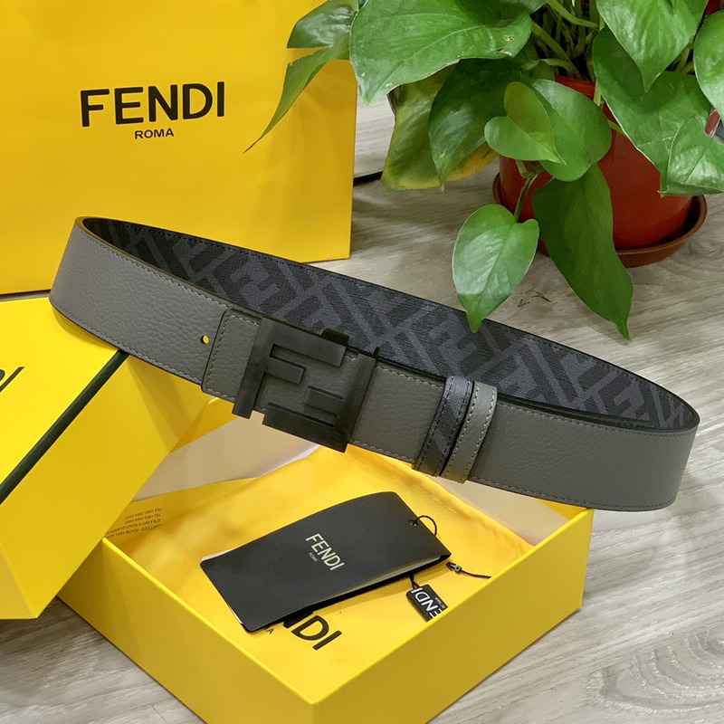 F**di squared ff belt grey leather belt black