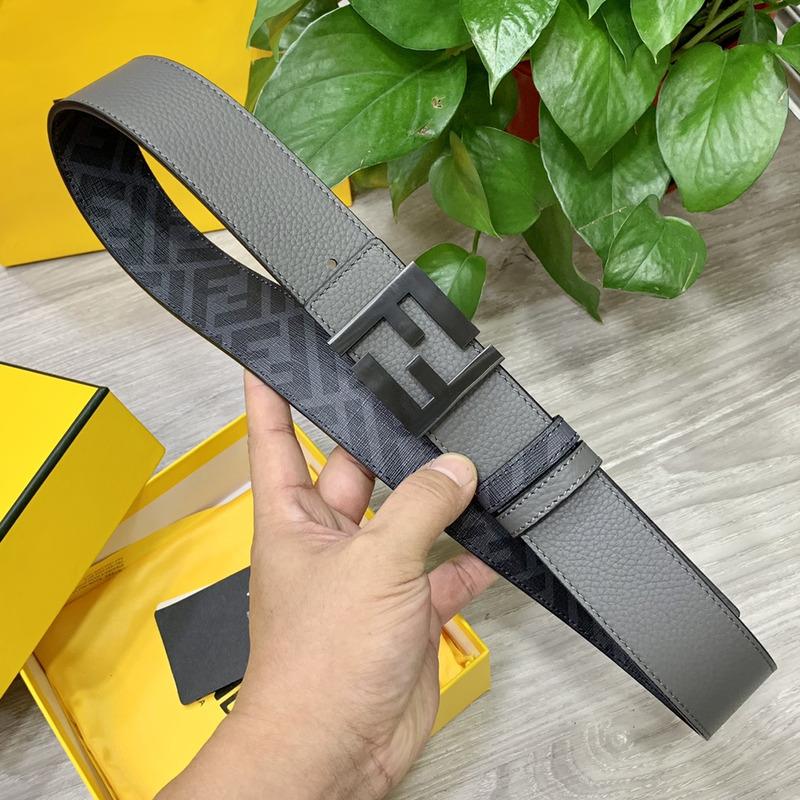 F**di squared ff belt grey leather belt black