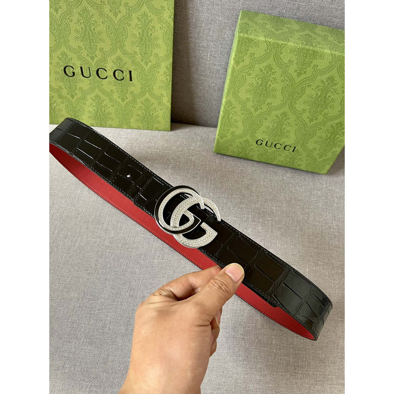 g*u*i double g silver Di*m*nd leather belt