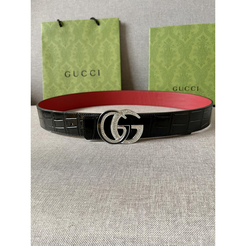 g*u*i double g silver Di*m*nd leather belt