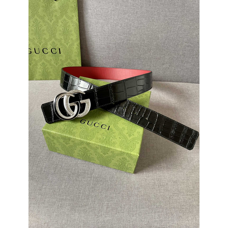 g*u*i double g silver Di*m*nd leather belt