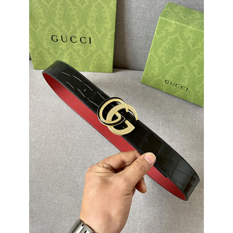 g*u*i double g gold Di*m*nd leather belt