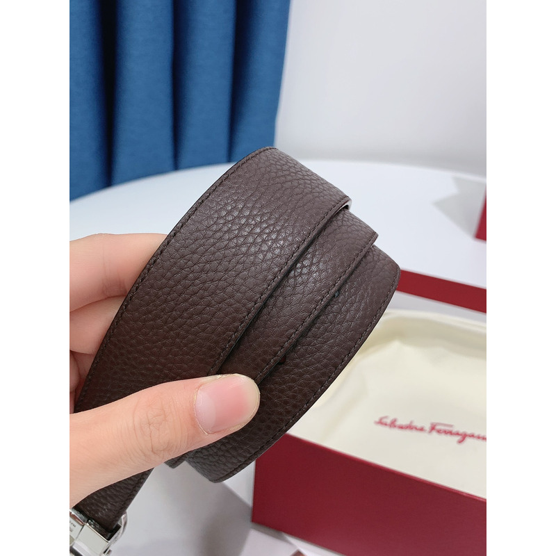 Ferragamo Adjustable Gancini Belt Silver