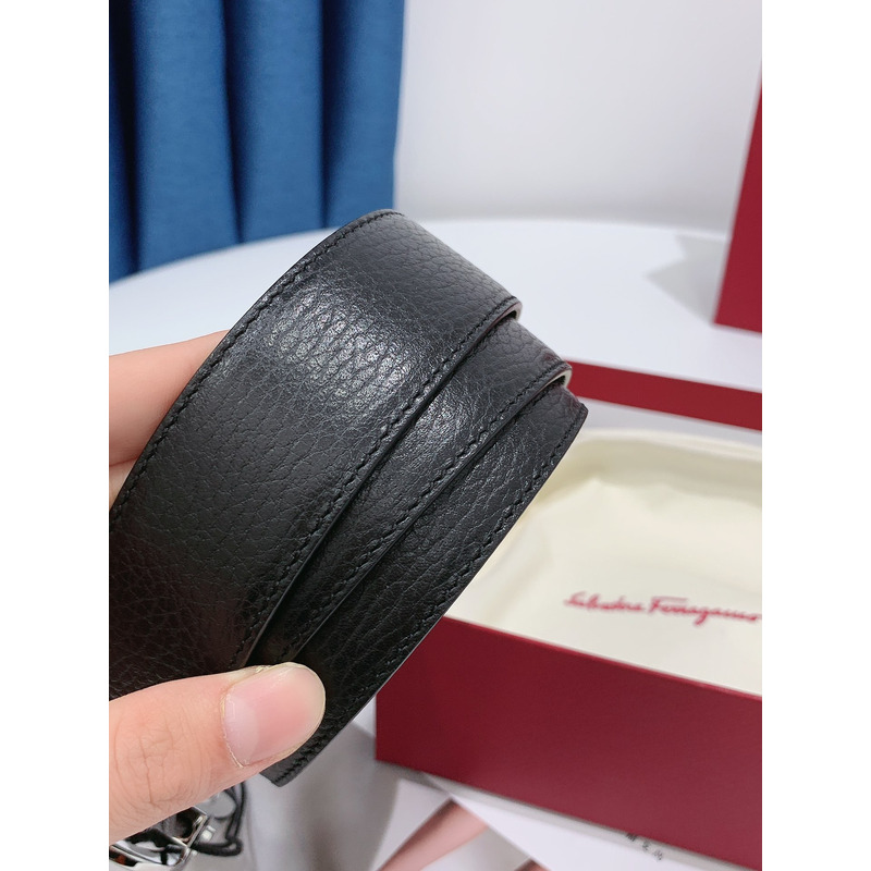 Ferragamo Adjustable Gancini Belt Silver