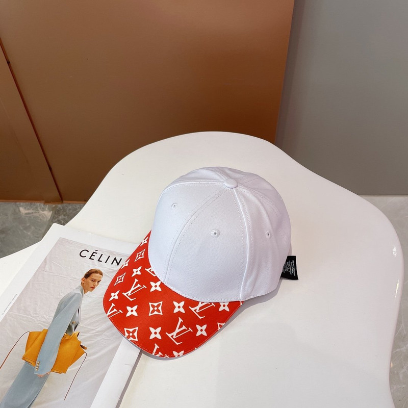 l**is V*t*n monogram print hat red white