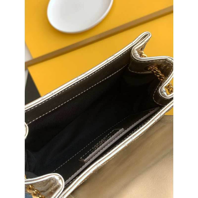 Saint Laurent Nolita Mini Leather Shoulder Bag Champagne Gold