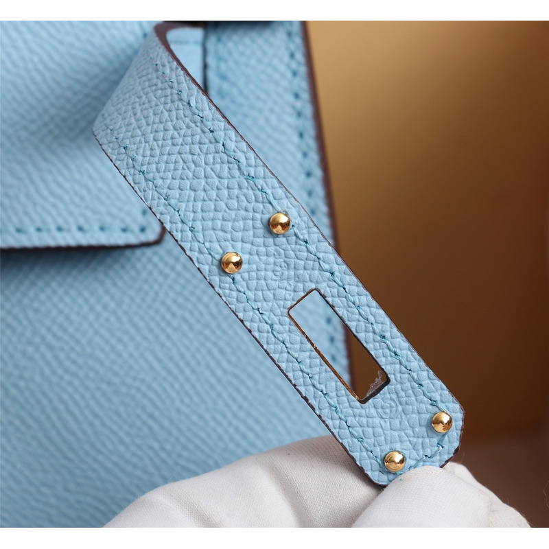 H**mes gold epsom sellier kelly 25 gold hardware sky blue