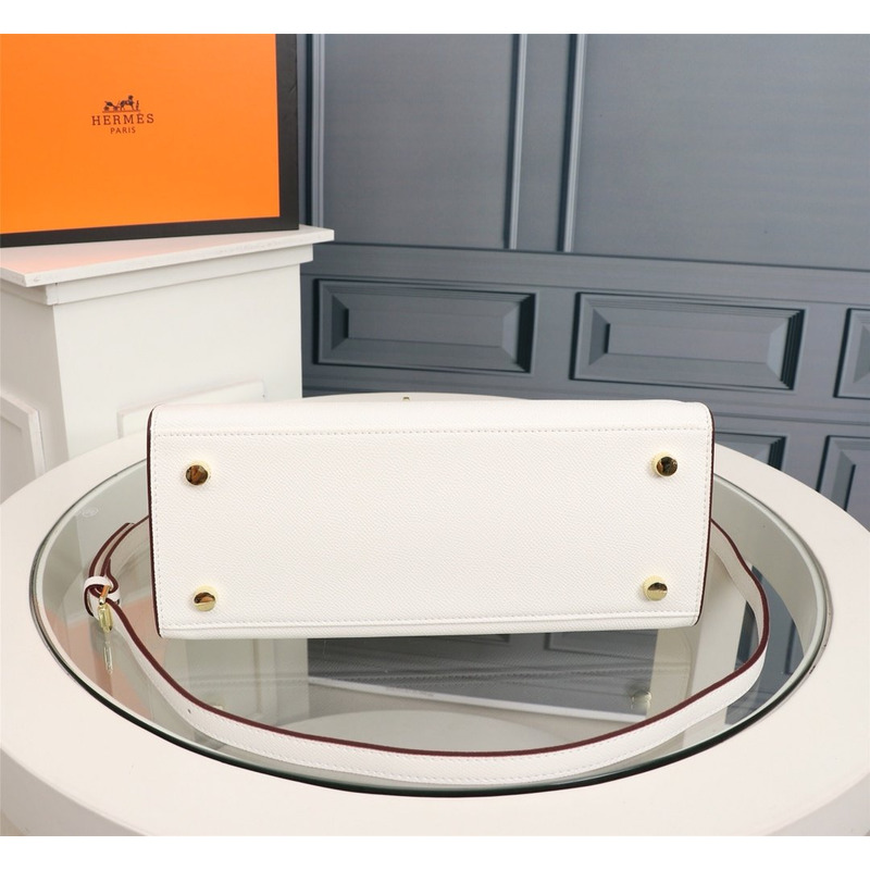 H**mes gold epsom sellier kelly 25 gold hardware white