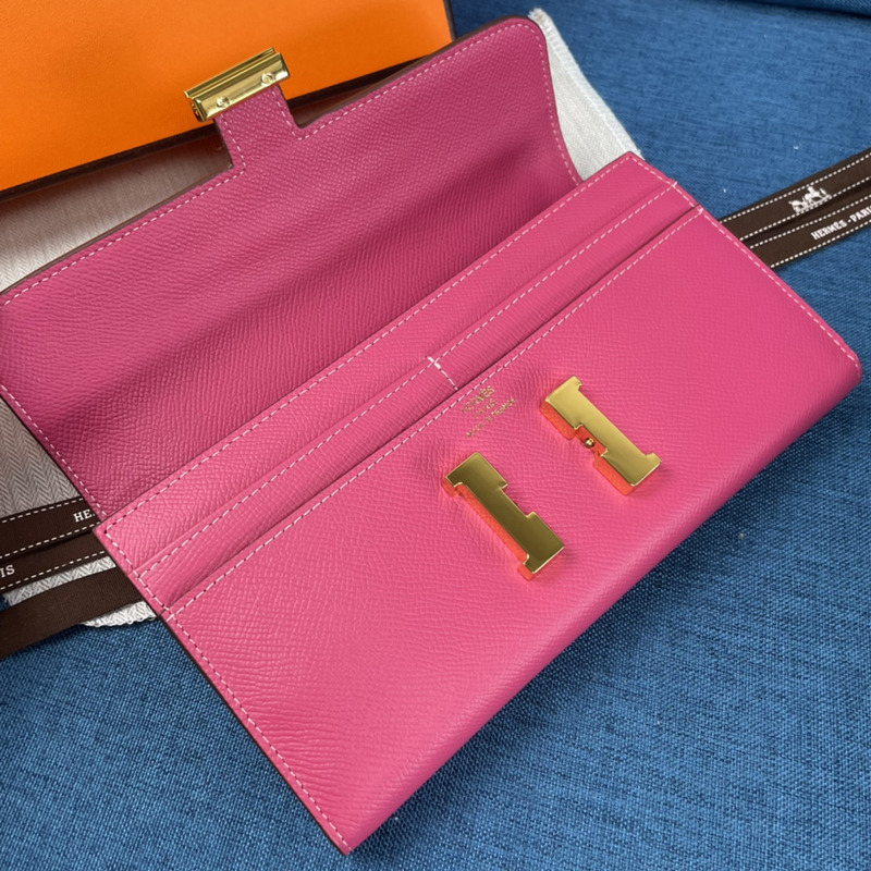 H**mes constance to go milkshake rose red gold buckle