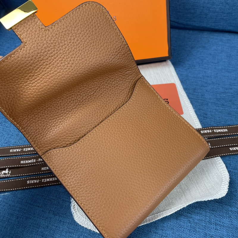 H**mes constance slim wallet brown