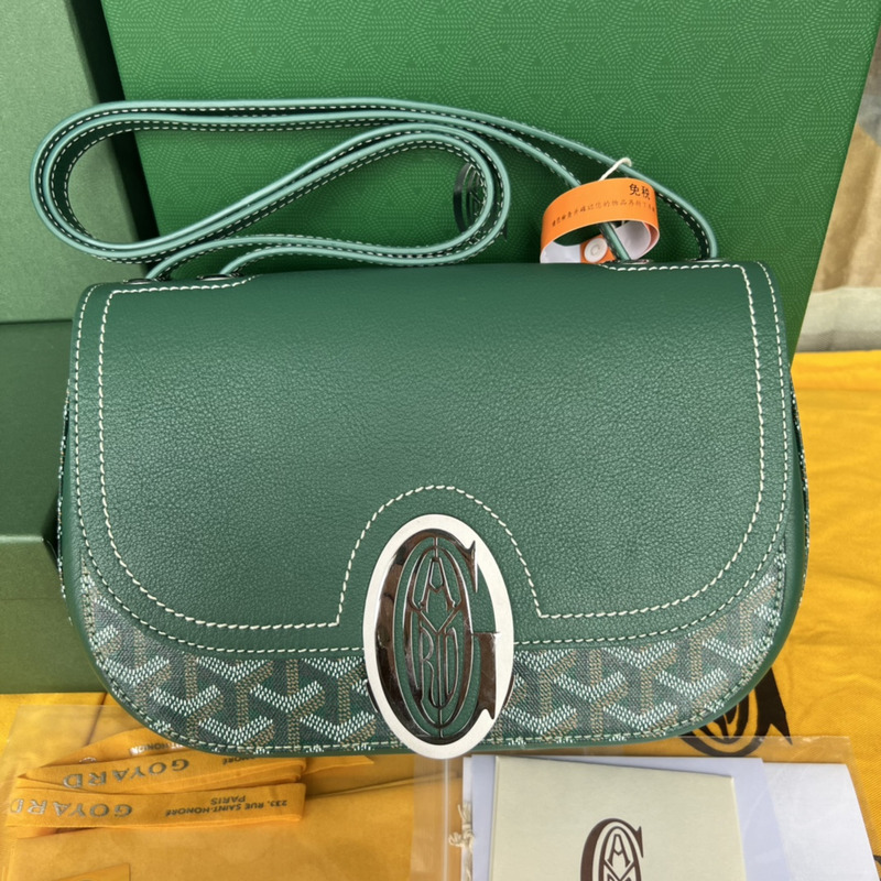 Go*ard 233 Go*ardine canvas & chevroches calfskin green