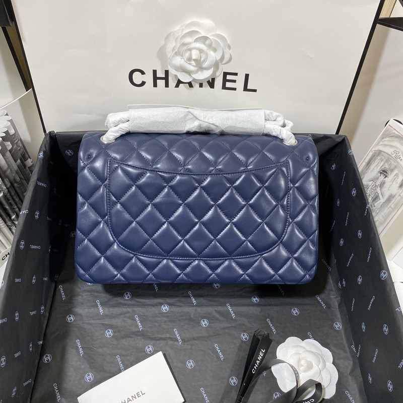 Ch*el  21s Ch*el blue classic flap medium cf25 dark blue