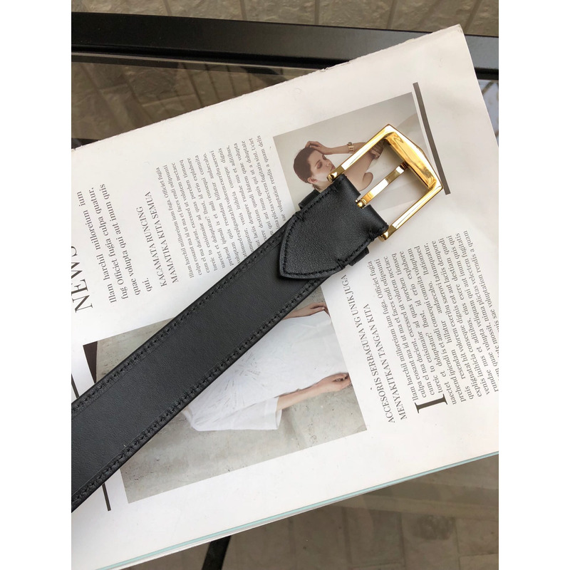 B**rry vintage check and leather belt gold