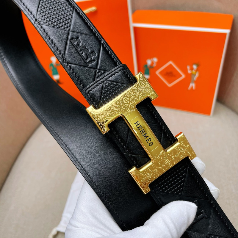 H**mes constance touareg belt buckle & reversible leather gold