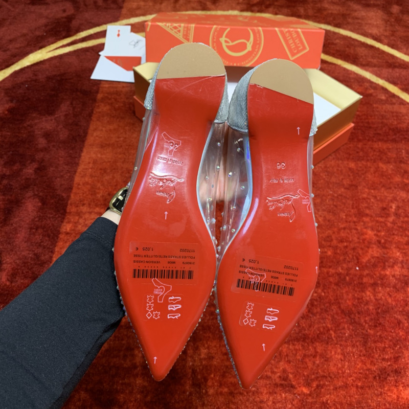 Ch**an louboutin degrastrass embellished ballet flats sliver