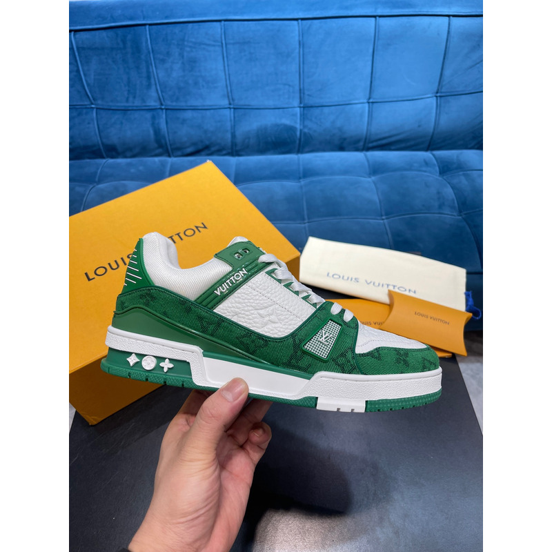 l**is V*t*n monogram lv trainer sneaker green