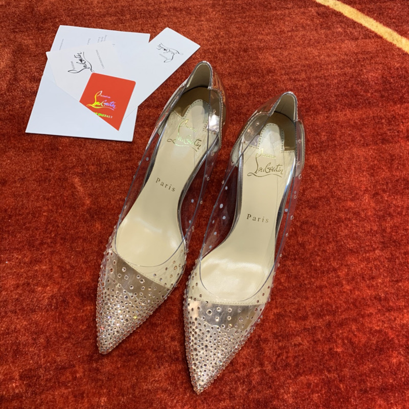 Ch**an louboutin follies strass embellished mesh pumps 10cm gold