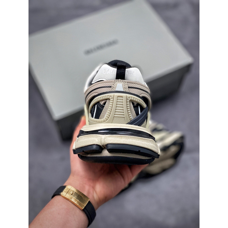 Ba*len*cia*ga mesh and nylon track 2.0 sneaker beige and black