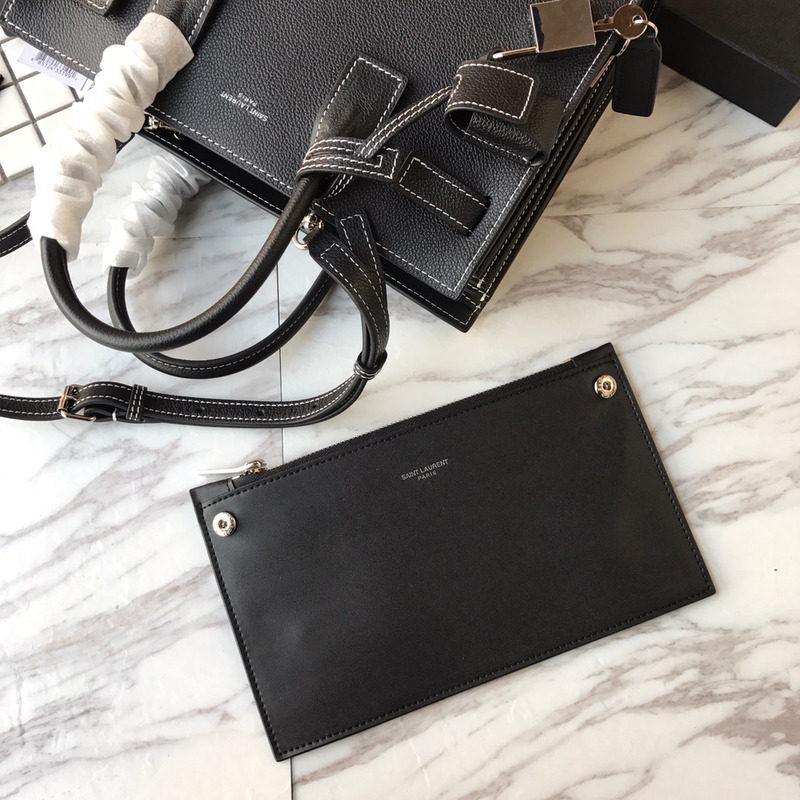 saint laurent saint laurent new sac de jour large Di*m*nd white line organ bag collection handbag black